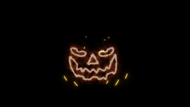 Glad Halloween Neon Animation Glad Halloween Pumpa Skrämmande Spökspindel Spindel — Stockvideo