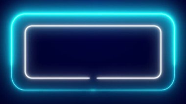 Billboard, neon ışıklar ve eski tip yuvarlak ışıklar yanıp sönen ve dönen neon reklam panosu animasyon renkleri yeşil mor turuncu ve pembe kareler.