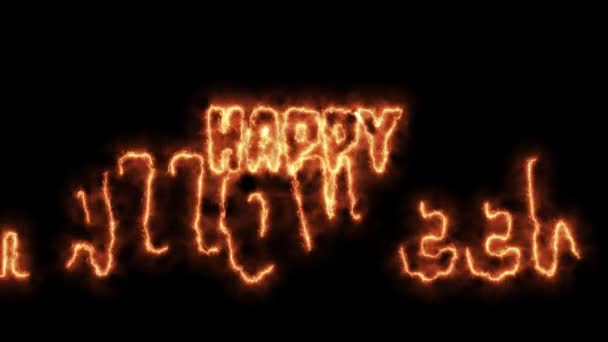 Glad Halloween Neon Animation Glad Halloween Pumpa Skrämmande Spökspindel Spindel — Stockvideo