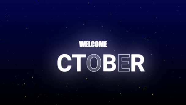 Οκτώβριος Καλώς Ήρθατε Οκτόμπερ Ευτυχισμένο Νέο Έτος Κινούμενα Γράμματα Κείμενο — Αρχείο Βίντεο