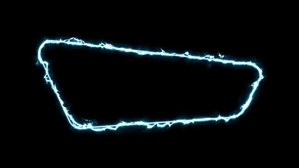 Neon Ramka Ogień Energia Elektryczna Piorun Tło Niebieski Pomarańczowy Fioletowy — Wideo stockowe
