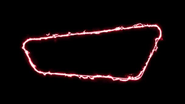 Neon Ramka Ogień Energia Elektryczna Piorun Tło Niebieski Pomarańczowy Fioletowy — Wideo stockowe