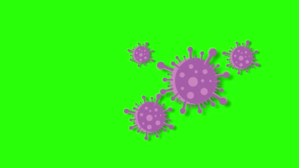 Nipah Virus Animación Murciélago Virus Indio Verde Pantalla Banner Púrpura — Vídeo de stock