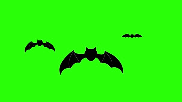 Bat Animation Grön Skärm Övergång Animation Halloween Virus Nipah Virus — Stockvideo