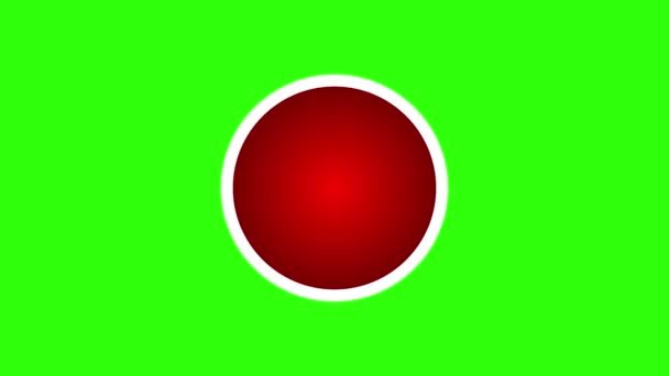 Cercle Base Fond Caca Canal Logo Animation Greenscreen Rouge Vert — Video