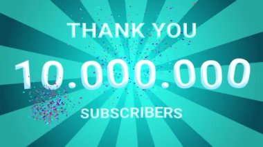 1000.000 takipçinin kutlaması. Teşekkürler. 1000 takipçinin animasyon kutlaması.