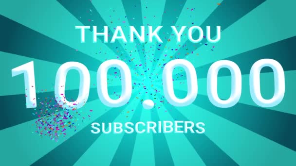 Celebración 1000000 Seguidores Suscriptor Gracias Felicitaciones Animación Celebración 1000 Seguidores — Vídeo de stock