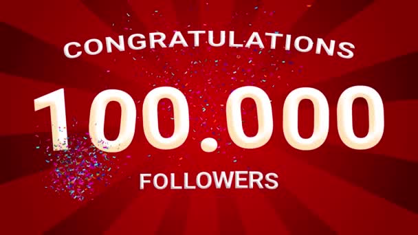 Celebração 1000000 Seguidores Assinante Obrigado Parabéns Animação Celebração 1000 Seguidores — Vídeo de Stock
