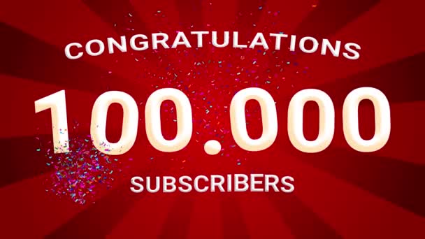 Celebration 1000000 Followers Subscriber Thank You Congratulations Animation Celebration 1000 — Stock Video