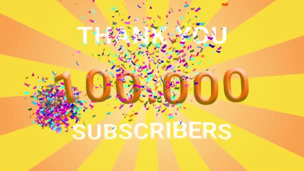 Viering Van 1000000 Volgers Abonnee Dank Felicitaties Animatie Viering Van — Stockvideo