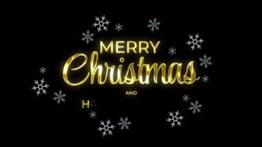 Mutlu noeller, canlandırılmış arka plan afişi mutlu noeller ve yeni yıl altın karı 4k