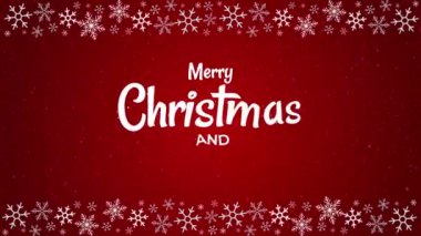 Mutlu noeller, canlandırılmış arka plan afişi mutlu noeller ve yeni yıl altın karı 4k