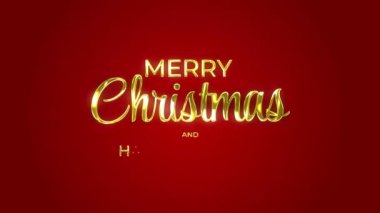 Mutlu noeller, canlandırılmış arka plan afişi mutlu noeller ve yeni yıl altın karı 4k