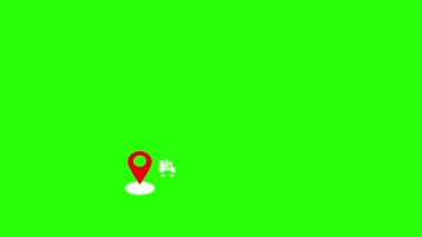 Harita noktası haritası canlandırılmış dağıtım rotası seyahat konumu a konumu b yeşil ekran 4k döngüsü