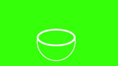 Smoky fincan kahve ikonu animasyon 2D çizgi film dumanı kahve fincanı yeşil ekran 4k döngüsü