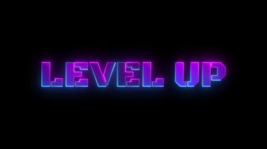 Neon animasyon arkaplan seviyesini yükselt neon gökada 4k croma siyah ekran döngüsü