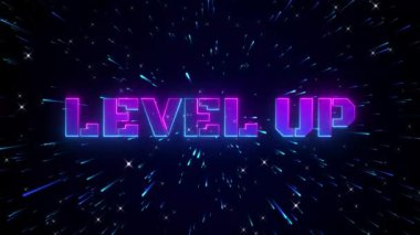 Neon animasyon arkaplan seviyesini yükselt neon gökada 4k croma siyah ekran döngüsü