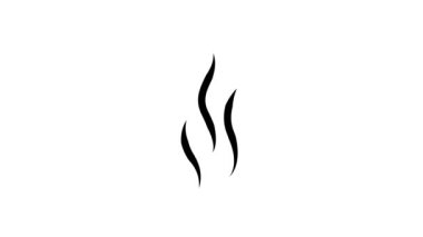 Düz ve kıvrımlı duman ikonu sıcak duman ikonu kahve fincanı çayı 2D 4k kıvrımlı yeşil ekran animasyonu