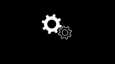 Onarım yüklemesi için yükleme dişlisi simgesi bekliyor. Bakım animasyonu döner animasyon. Simge yükleme için bekliyor. 4k döngü.
