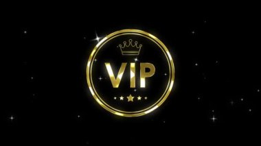VIP altın animasyon arka plan VIP VVIP altın yıldız taç 4k döngü animasyon Croma