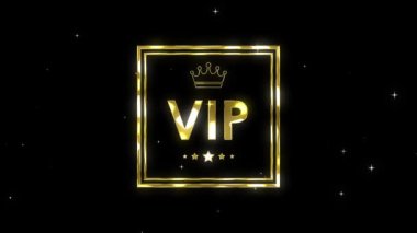 VIP altın animasyon arka plan VIP VVIP altın yıldız taç 4k döngü animasyon Croma
