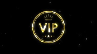 VIP altın animasyon arka plan VIP VVIP altın yıldız taç 4k döngü animasyon Croma