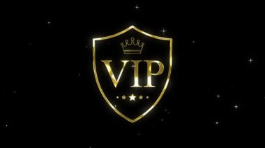 VIP altın animasyon arka plan VIP VVIP altın yıldız taç 4k döngü animasyon Croma