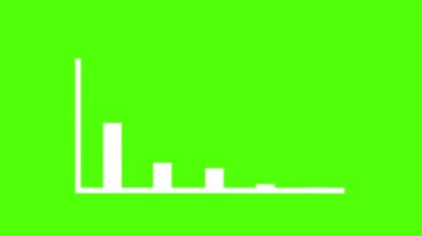 büyüteç 4k döngü yeşil ekran ile yükselen çubuk grafik kaybı analizinin canlandırılmış grafik analizi