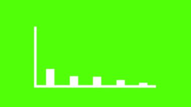 büyüteç 4k döngü yeşil ekran ile yükselen çubuk grafik kaybı analizinin canlandırılmış grafik analizi
