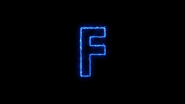 Bir b c d f f h j l m n o p q s t u v x y z animasyon neon mavi ark reaktörü alfabesi 4k animasyon harfleri