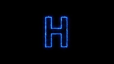 Bir b c d f f h j l m n o p q s t u v x y z animasyon neon mavi ark reaktörü alfabesi 4k animasyon harfleri