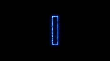 Bir b c d f f h j l m n o p q s t u v x y z animasyon neon mavi ark reaktörü alfabesi 4k animasyon harfleri