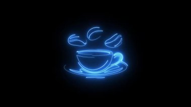 neon kahve animasyon neon kahve neon kurama 4k döngüsü