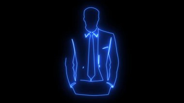 neon erkek giysisi animasyon neon renk 4k döngüsü