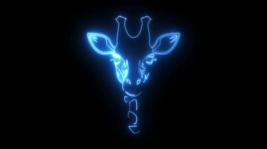 animasyon neon zürafa neon zürafa croma 4k döngüsü