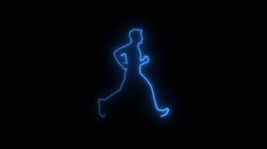 Neon koşan adam animasyon neon koşan adam kroma 4k döngüsü