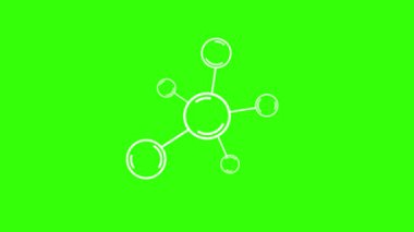 Kimyasal atom moleküler bağı simge kimyasal moleküler bağ yeşil ekran 4k
