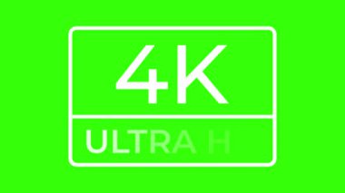 4k çözünürlük simgesi altın animasyon simgesi 4k yeşil ekran renklendirilebilir