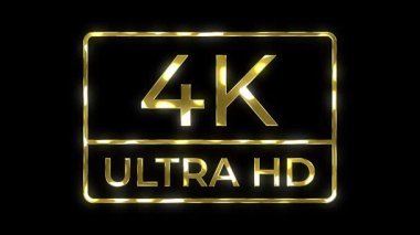 4k çözünürlük simgesi altın animasyon simgesi 4k yeşil ekran renklendirilebilir