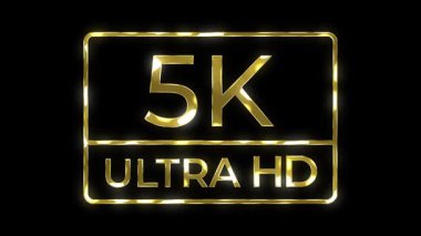 5k çözünürlük simgesi altın animasyon simgesi 5k yeşil ekran renklendirilebilir