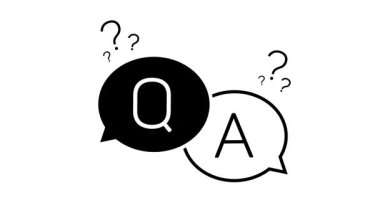 q ve bir soru ve cevapla canlandırılmış oturum simgesi q n a neon 4k yeşil ekran