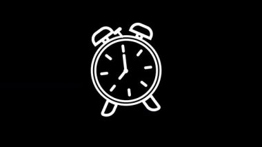 Siyah Arkaplanda Basit Beyaz Alarm Saati