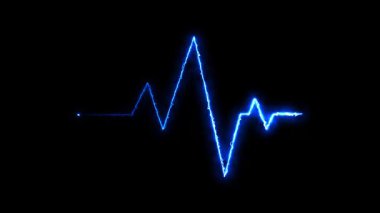 Siyah Arkaplanda Parlayan Mavi Kalp Canlandırması