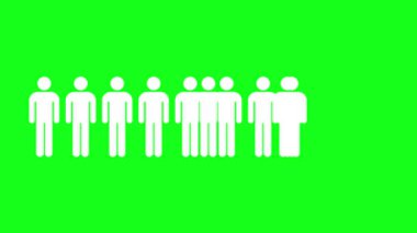 Anket simgesi% 0 ile% 10 arasındaki erkeklerin animasyon erkek sunumu Infographic 4k croma yeşil ekran