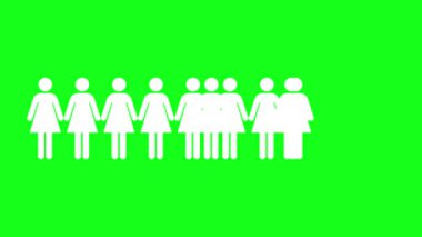 Anket simgesi: 0 ile 10 arasında değişen simge kadınların karşılaştırılması Infographic 4k croma yeşil ekranı sunar