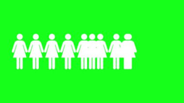 Anket simgesi: 0 ile 10 arasında değişen simge kadınların karşılaştırılması Infographic 4k croma yeşil ekranı sunar