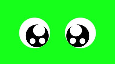 Hüzünlü gözler çizgi film çizgi filmi hareketli gözlere dokundu yeşil ekran ağlayan 4k croma izole