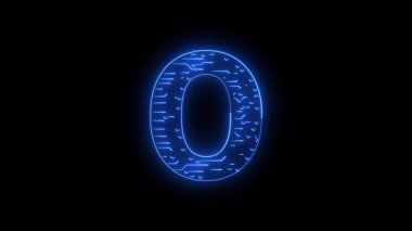 ABCDEFGHIJLMNOPQRSTUVWQYZ Neon AI teknolojisi alfabe harfleri animasyon harfleri temalı neon ai teknolojisi mavi 4k croma