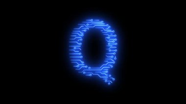ABCDEFGHIJLMNOPQRSTUVWQYZ Neon AI teknolojisi alfabe harfleri animasyon harfleri temalı neon ai teknolojisi mavi 4k croma