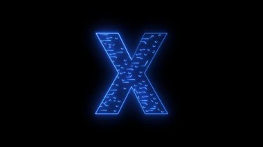 ABCDEFGHIJLMNOPQRSTUVWQYZ Neon AI teknolojisi alfabe harfleri animasyon harfleri temalı neon ai teknolojisi mavi 4k croma